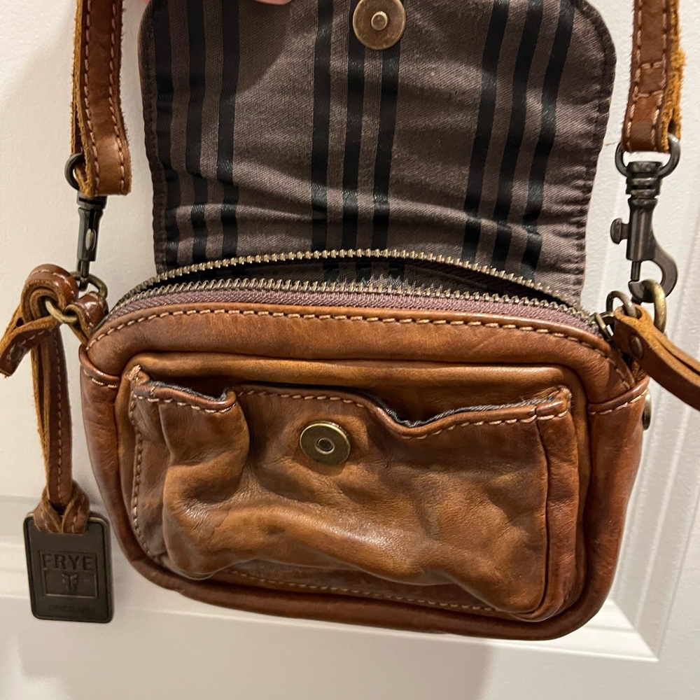Frye Brown Studded Leather Crossbody Bag - Picture 3 of 4
